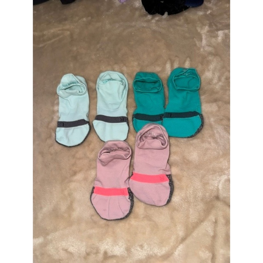 Under Armour  No Show Socks Bundle 3 Pairs Pink Teal Mint Womens